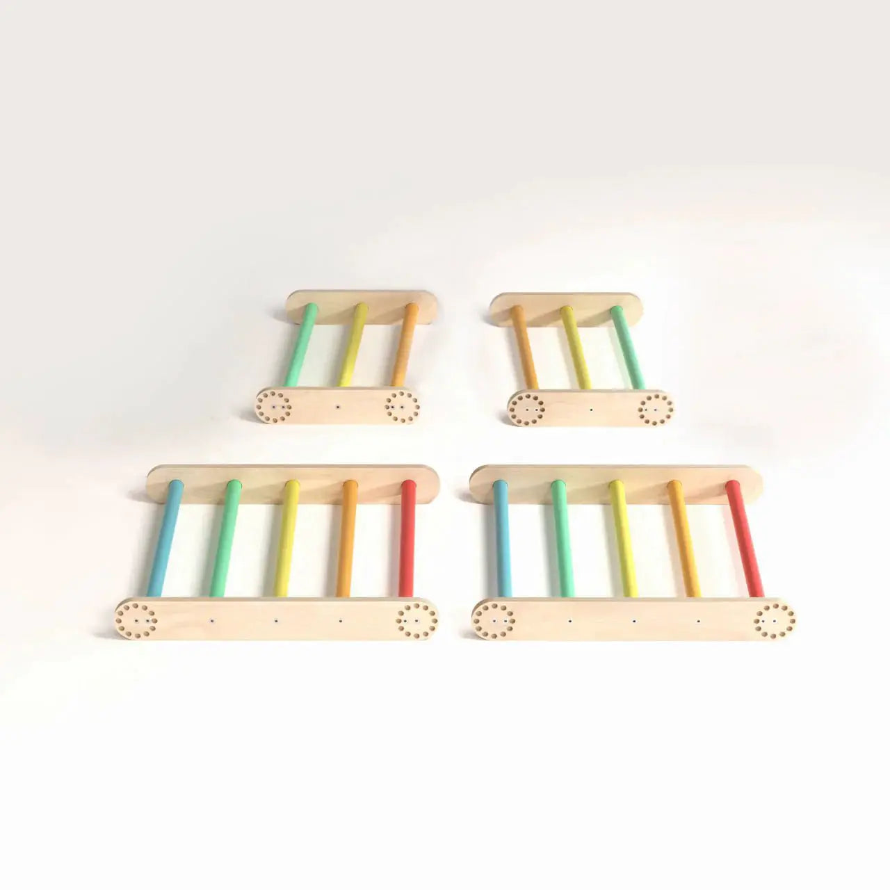 Ensemble d’escalade (set S) - arc-en-ciel, bois brut (non verni), 18 à 24 mois - BusyKids by BusyKids