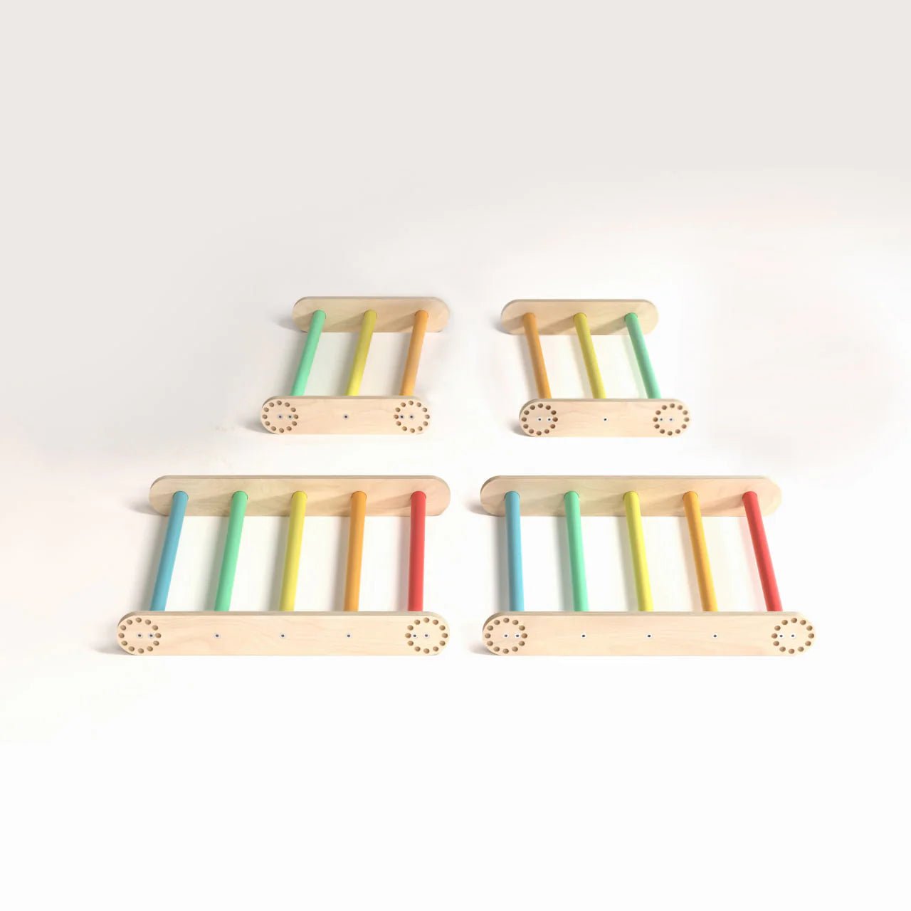 Ensemble d’escalade (set S) - arc - en - ciel, bois brut (non verni), 18 à 24 mois - BusyKids - myplayground