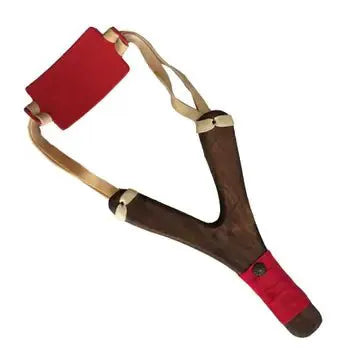 SLINGSHOT RUSTIK GRIP + 3 BOULES EN LIÈGE (manche en daim) - Jeu de role pour enfants by KALID MEDIEVAL