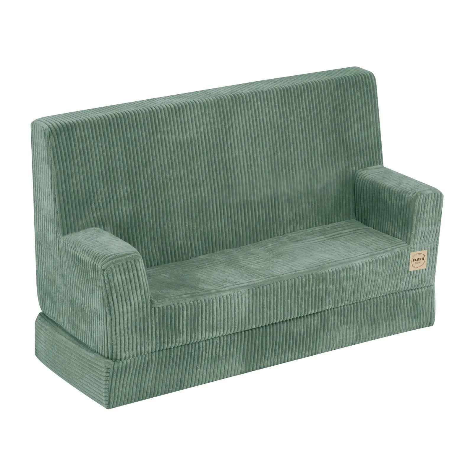 Canapé Foldie avec accoudoirs - Velours côtelé vert premium - PLUSH NEST by Misioo
