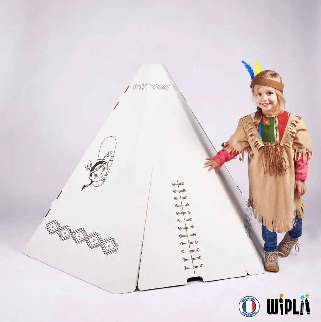 Kit de construction créatif pour enfant : L'incroyable tente tipi en carton by Wiplii