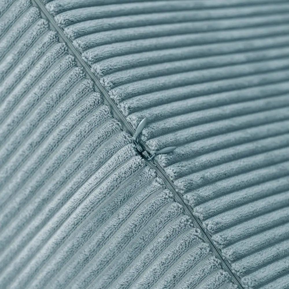 Pouf rond 40x30 cm - Velours côtelé bleu premium, coussin de sol- Plush Nest by Misioo