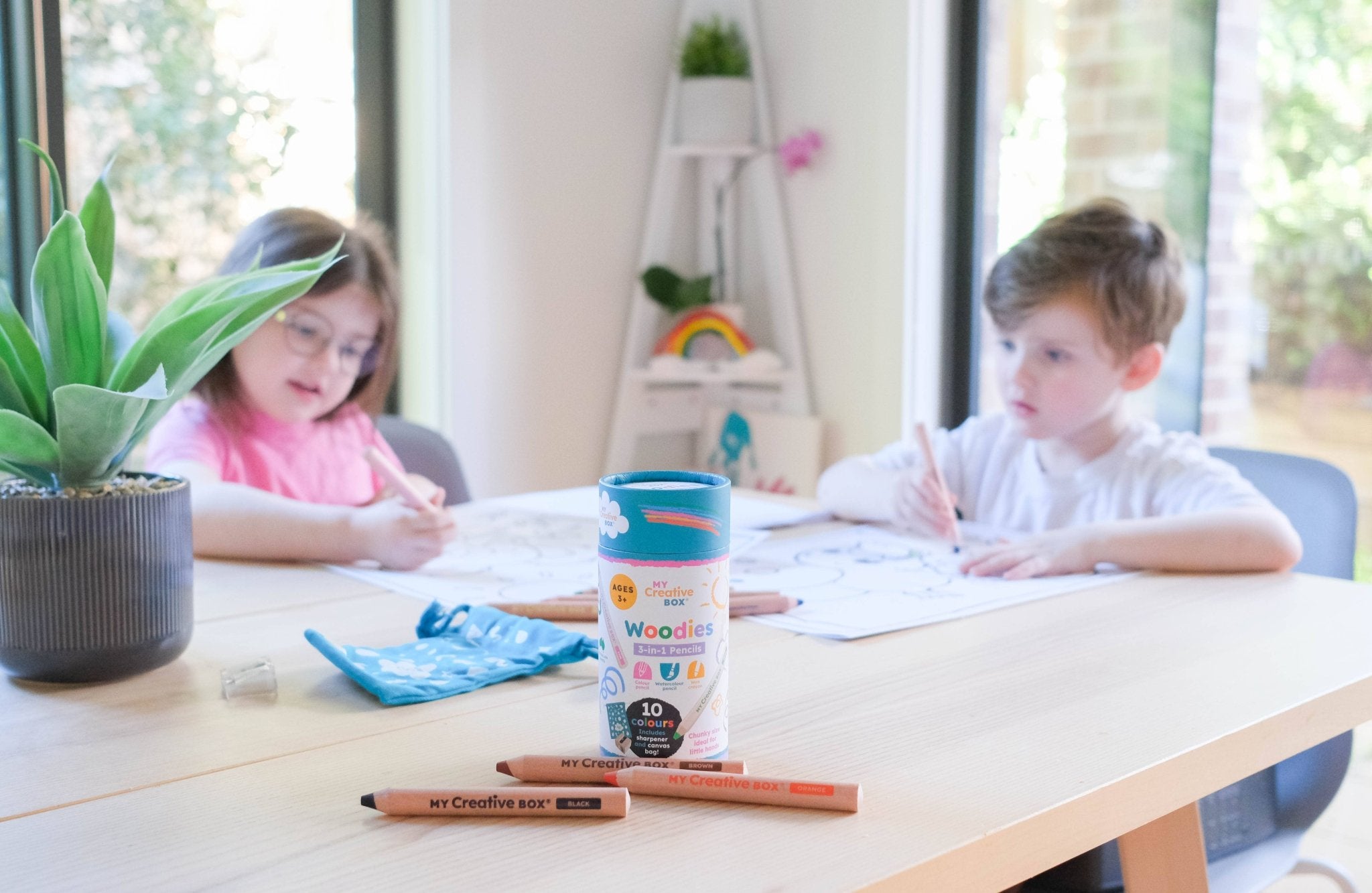 Crayons en bois 3 en 1 Woodies Lot de 10 - My Creative Box - myplayground