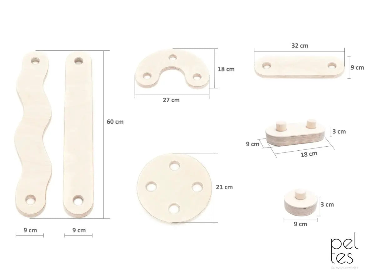 Poutres d'équilibre PELTES®, jouet Montessori, planche d'équilibre - Jeu de motricité enfant - Happymoon by HappyMoon
