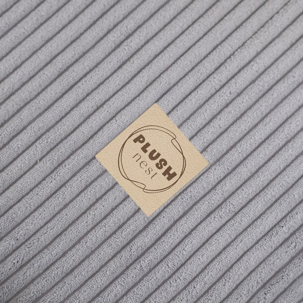 Chaise longue enfant, 150x60x25 cm, velours côtelé gris premium - Plush Nest - myplayground