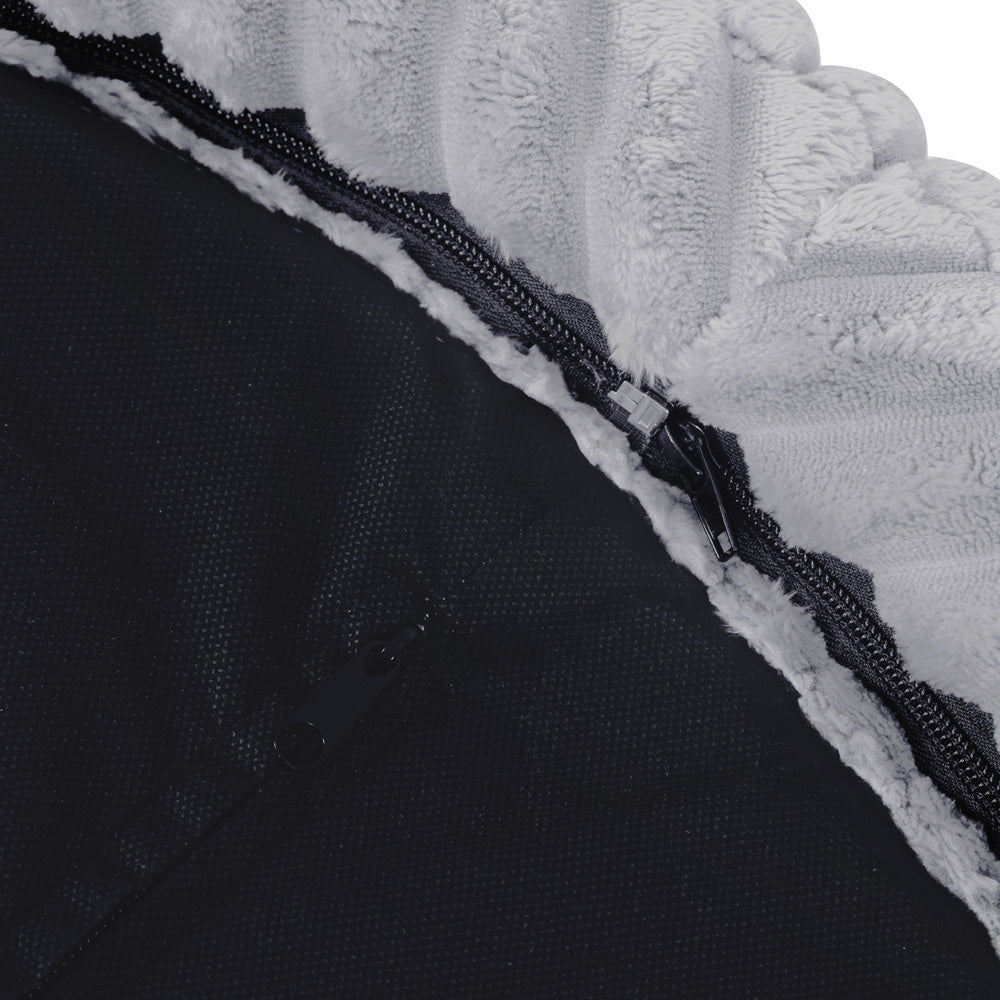 Piscine à balles - ronde 90x30 cm, Gris Puffy Lamell (+ 200 boules perle, bleue, argent ) – Plush Nest - myplayground