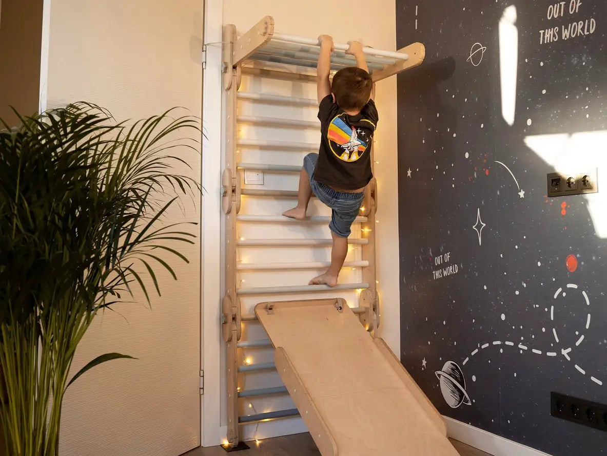 Support mural Happymoon®, transformez votre HM Climber en Stall Bar - Jeu de motricité enfant - Happymoon by HappyMoon