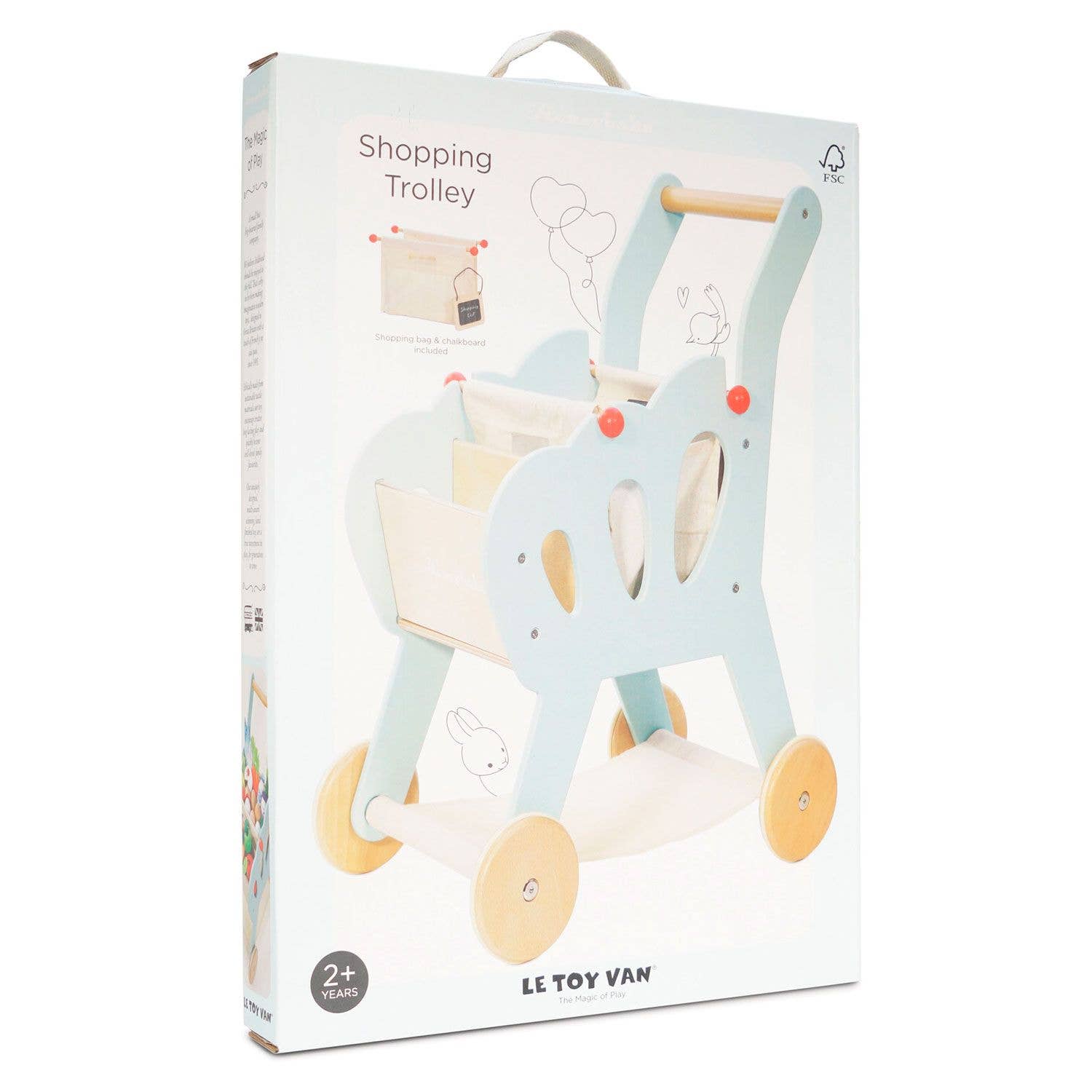 Chariot de courses (avec sac en tissu amovible) - Jeu Montessori enfant - myplayground