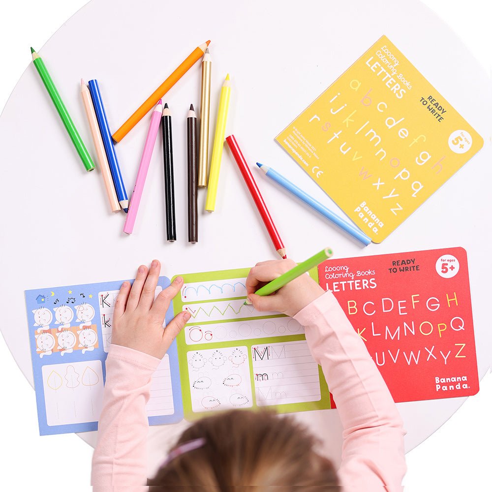 Livres de Coloriage Looong Prêts à Écrire - Lettres - Banana Panda by Banana Panda