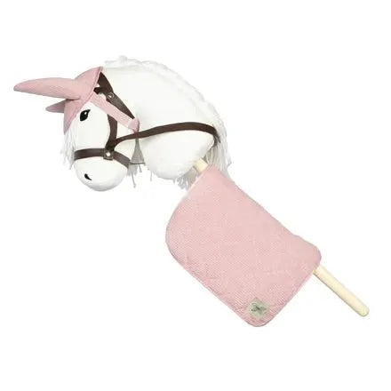Tapis de selle et bonnet en velours côtelé rose pour cheval de loisir by ByASTRUP