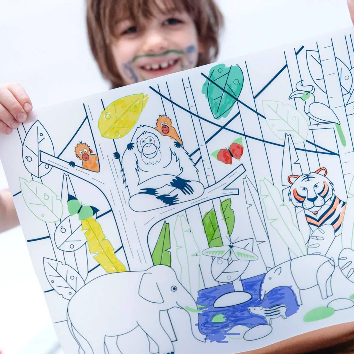 Jeu éducatif: Set de table en silicone JUNGLE - Réutilisable by SuperPetit