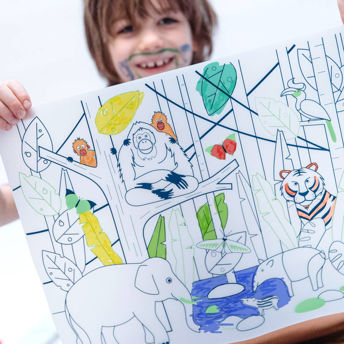 Jeu éducatif: Set de table en silicone JUNGLE - Réutilisable - myplayground