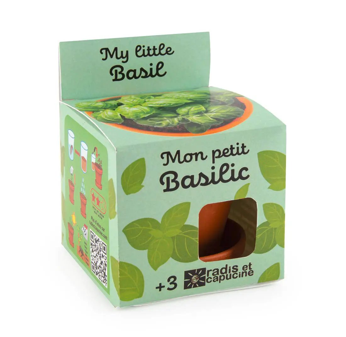 Plantes gourmandes - Basilic bio - Kit créatif de jardinage Enfant by Radis Et Capucine