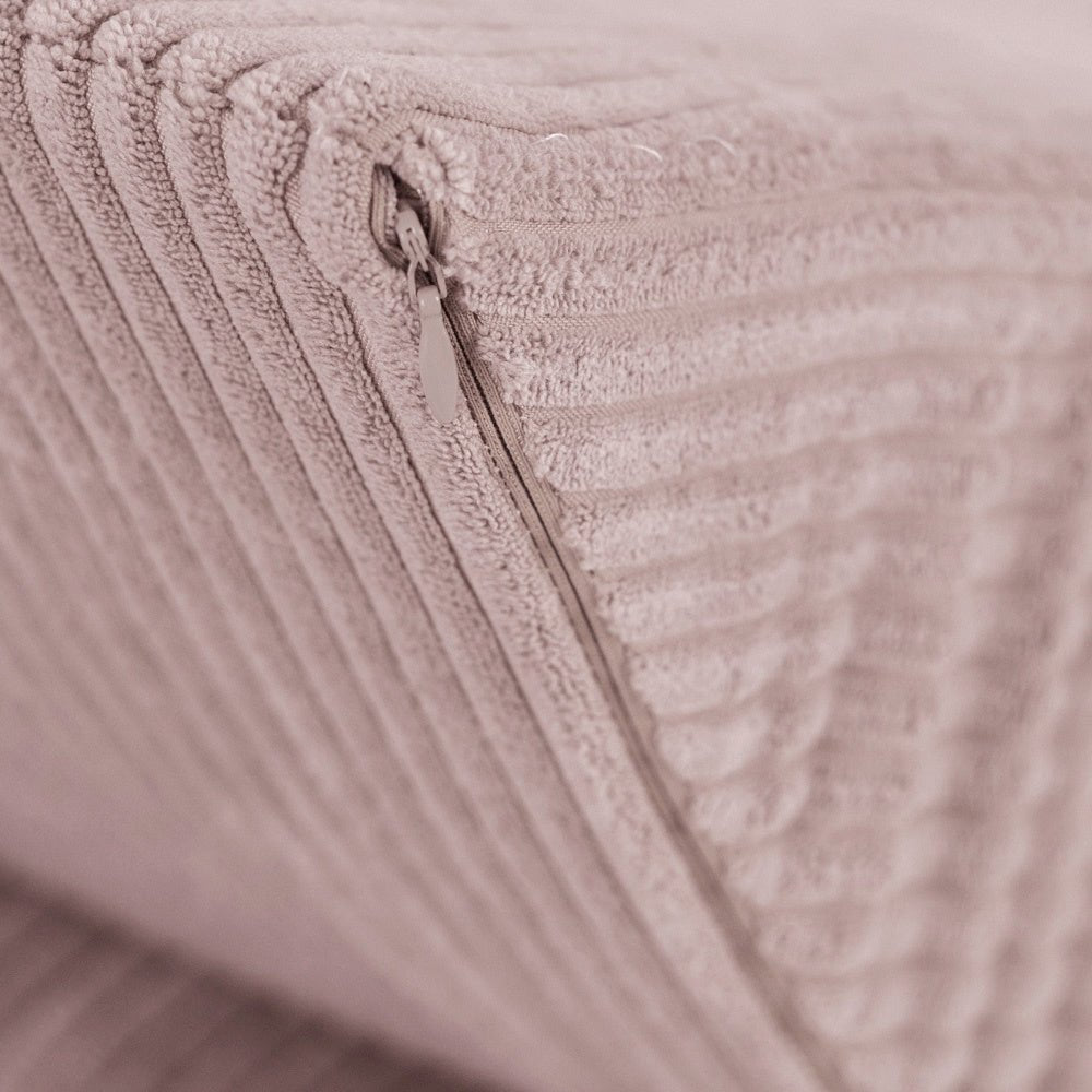 Chaise longue enfant inclinable 145x35x45 cm - velours côtelé rose clair premium, confortable – Plush Nest - myplayground