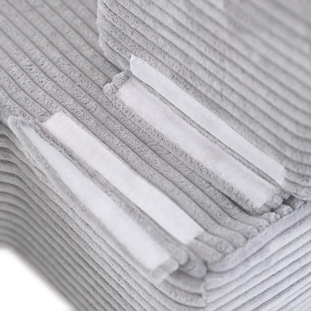 Canapé-lit Foldie - Velours côtelé gris premium, lavable, imperméable - Plush Nest by Misioo