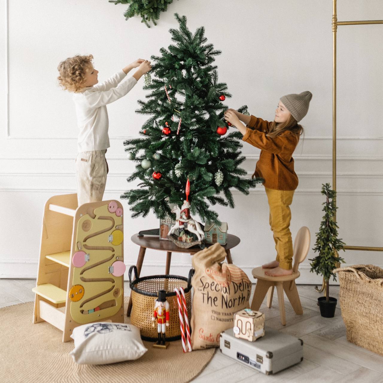 Tour d’Apprentissage Multifonctions 5 en 1 - vanille, bois brut (non verni), 18 à 24 mois - BusyKids - myplayground