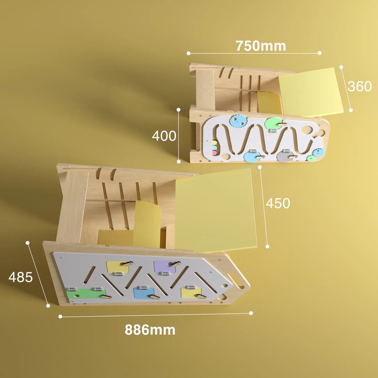 Tour d’Apprentissage Multifonctions 5 en 1 Play XL - Bois Brut (non verni), 18 à 24 mois - BusyKids - myplayground