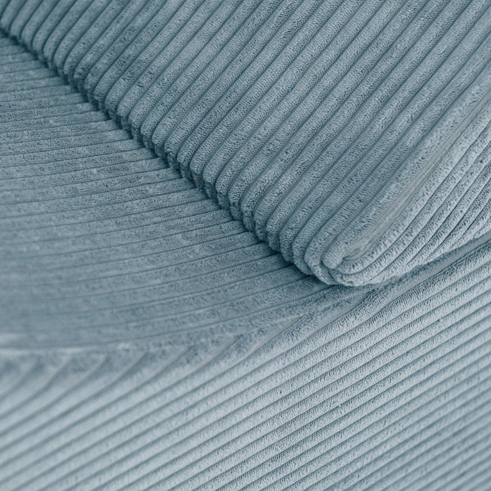 Chaise longue enfant inclinable 145x35x45 cm – Velours côtelé bleu premium – Plush Nest - myplayground