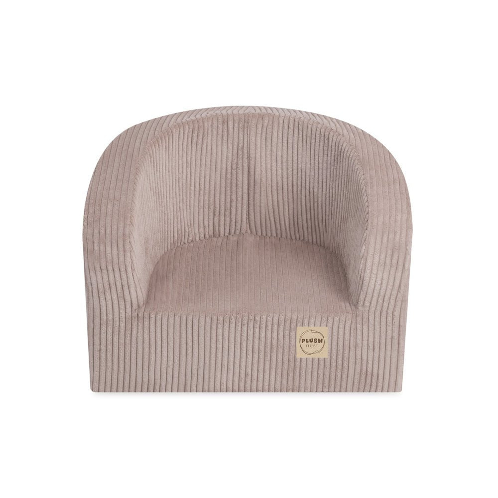 Fauteuil - beige velours côtelé premium, fauteuil enfant - Plush Nest - myplayground