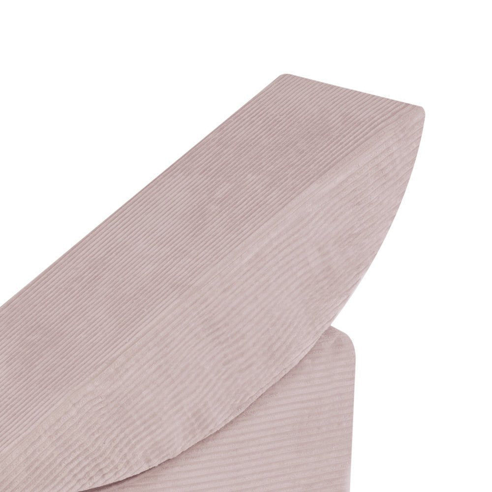 Chaise longue enfant inclinable 145x35x45 cm - velours côtelé rose clair premium, confortable – Plush Nest - myplayground