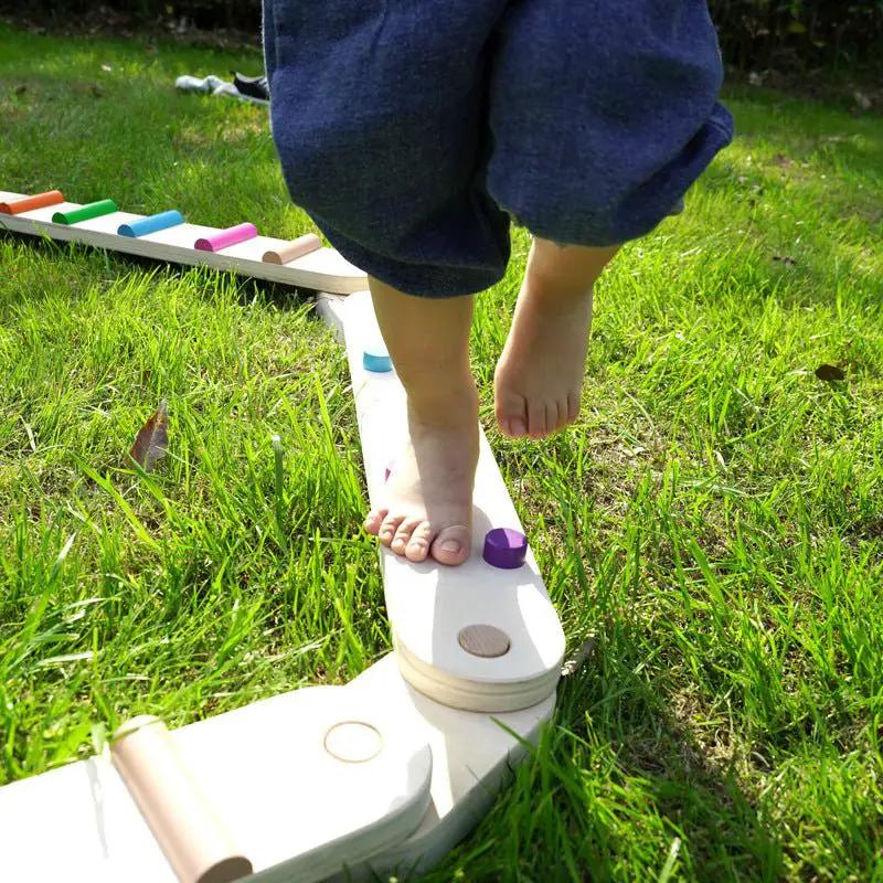 NNEDSZ Wooden Sensory Balance Beam Set for Kids - Indoor and Outdoor Balance Training by NNEDSZ