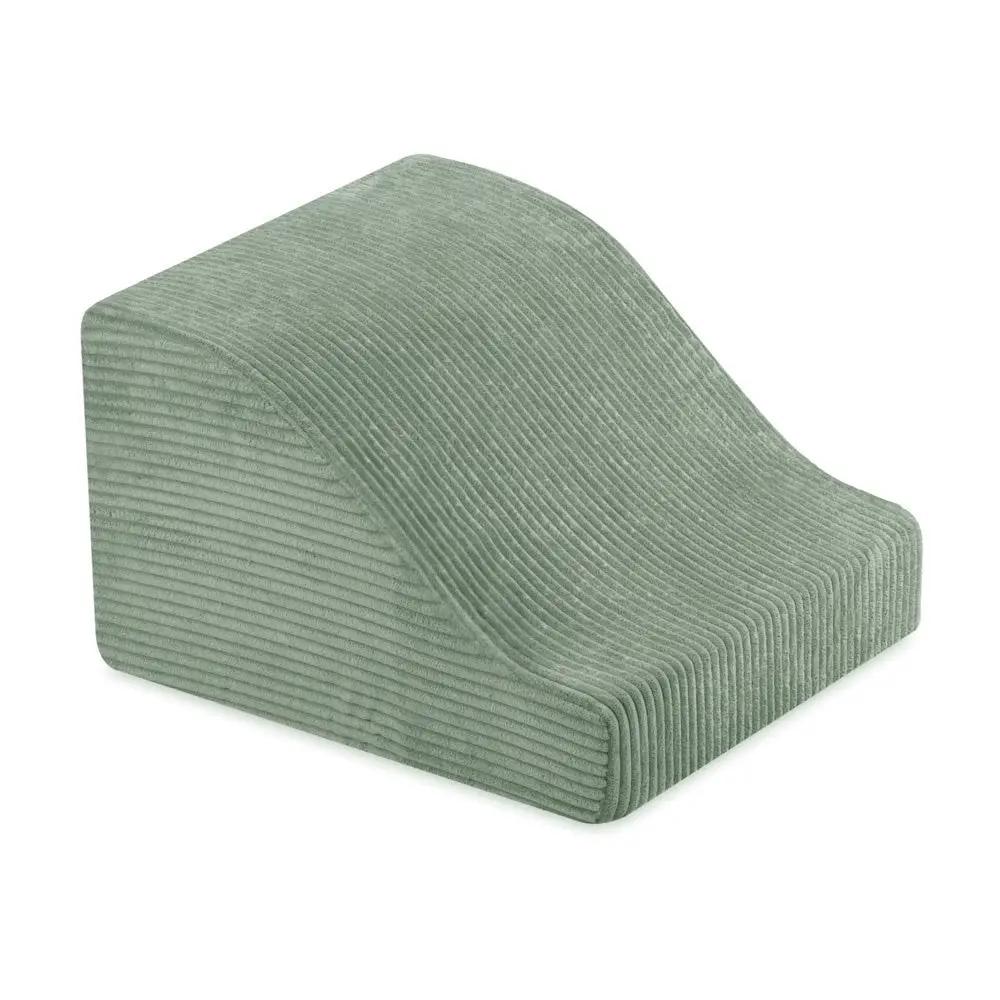 Château de terrain de jeu avec piscine +150 balles (perle, argent) – Velours côtelé vert premium – Plush Nest by Misioo