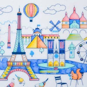 Jeu éducatif: Set de table en silicone PARIS - Réutilisable - myplayground