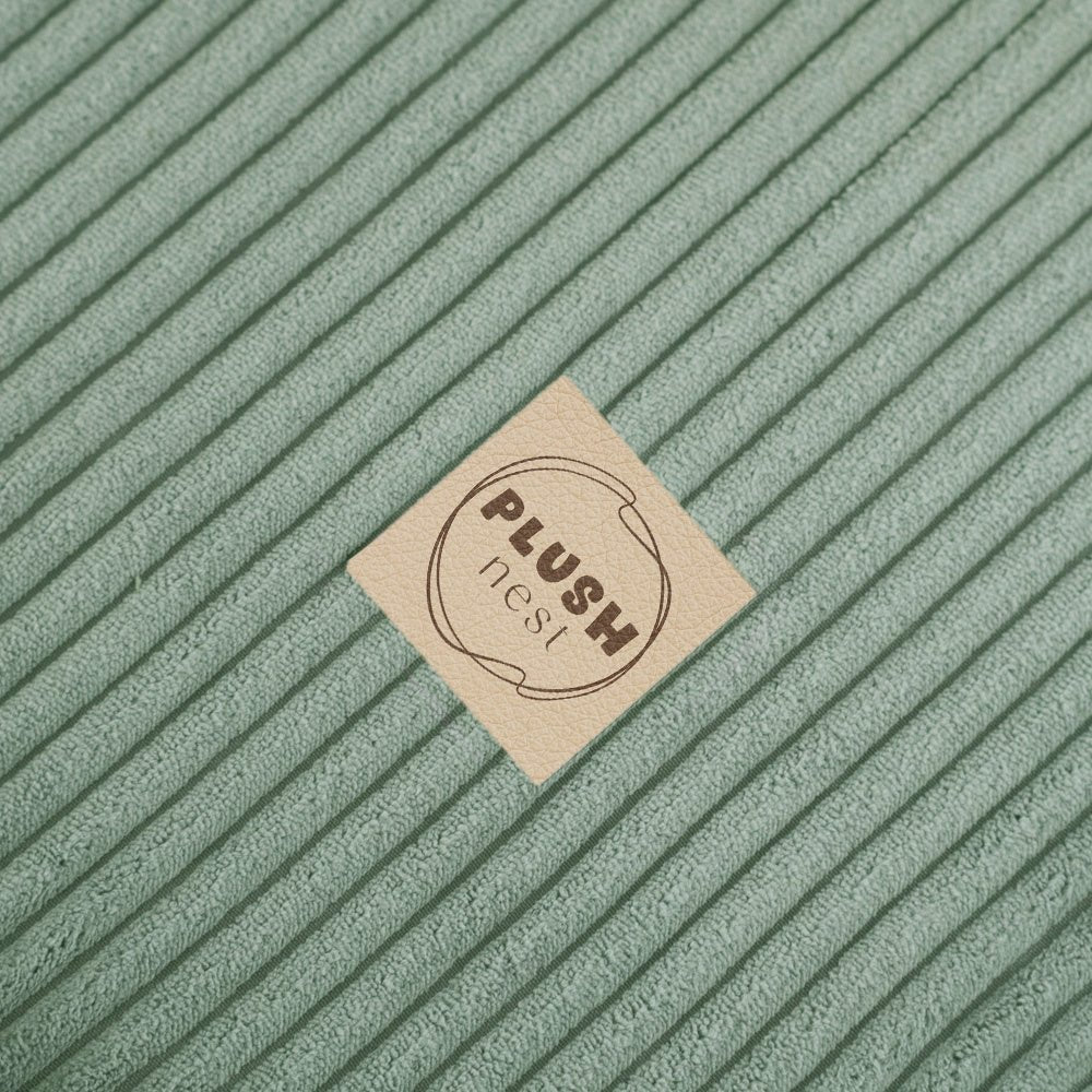Chaise longue enfant, 150x60x25 cm, velours côtelé vert premium - Plush Nest - myplayground