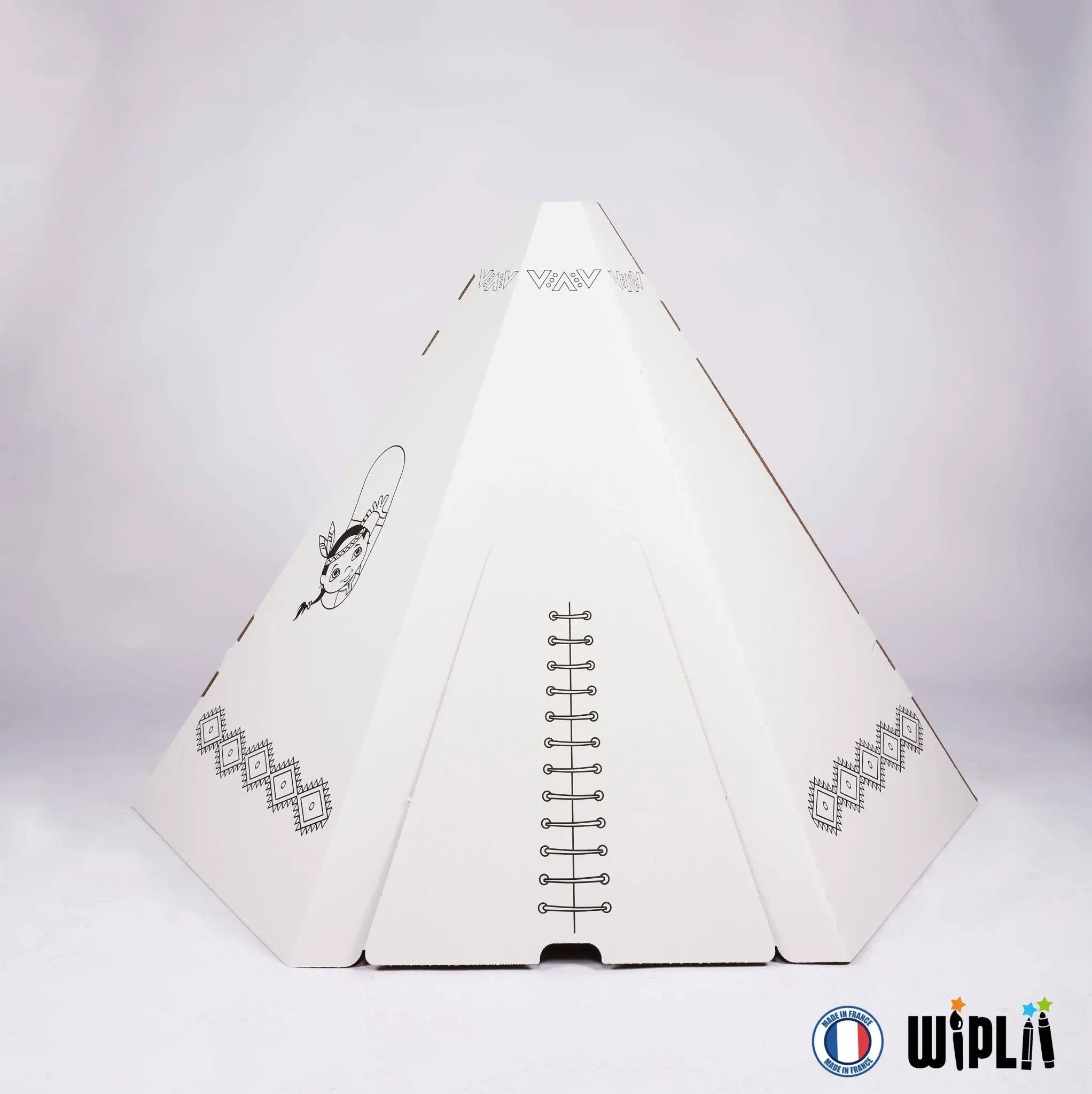 Kit de construction créatif pour enfant : L'incroyable tente tipi en carton by Wiplii