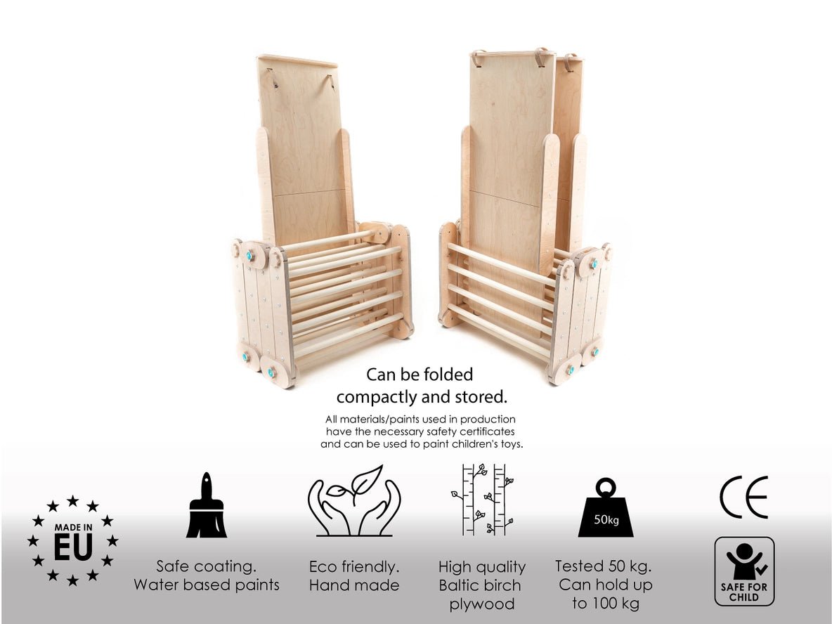 Grimpeur Bleu Avec Rampe, Triangle Transformable - Happymoon - myplayground