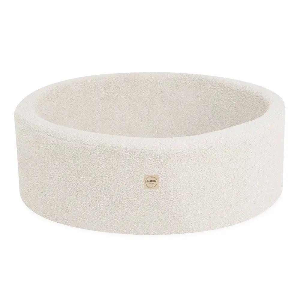 Piscine à balles - ronde 90x30 cm, agneau crème (+ 200 boules or, perle, perle rose clair) -Plush Nest- Misioo by Misioo