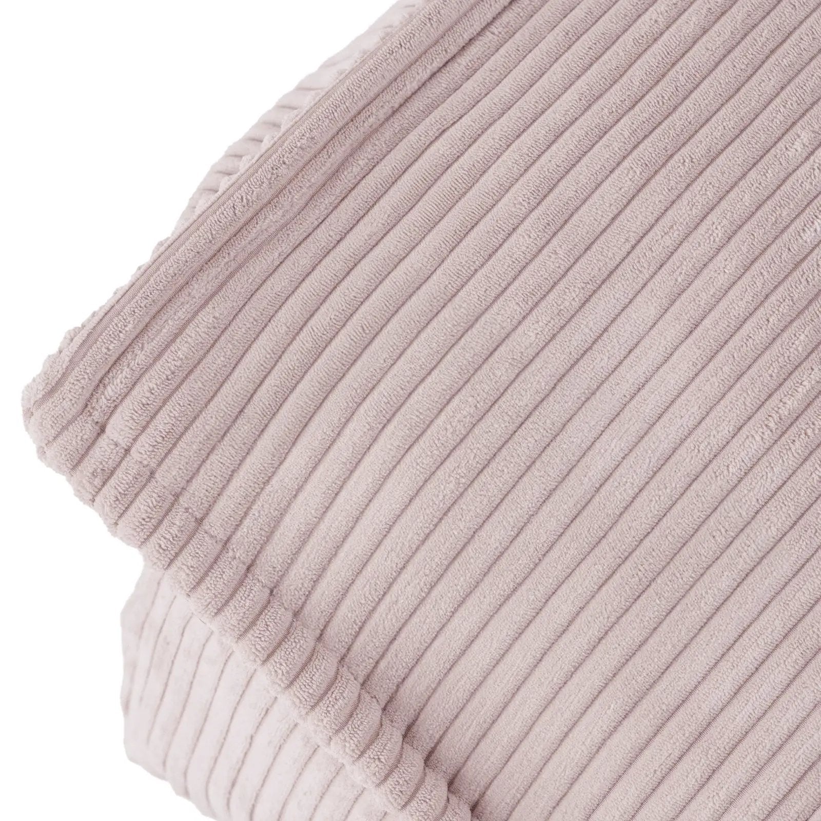 Fauteuil carré Puffy - 77x67x50, rose clair velours côtelé, pouf - Plush Nest by Misioo