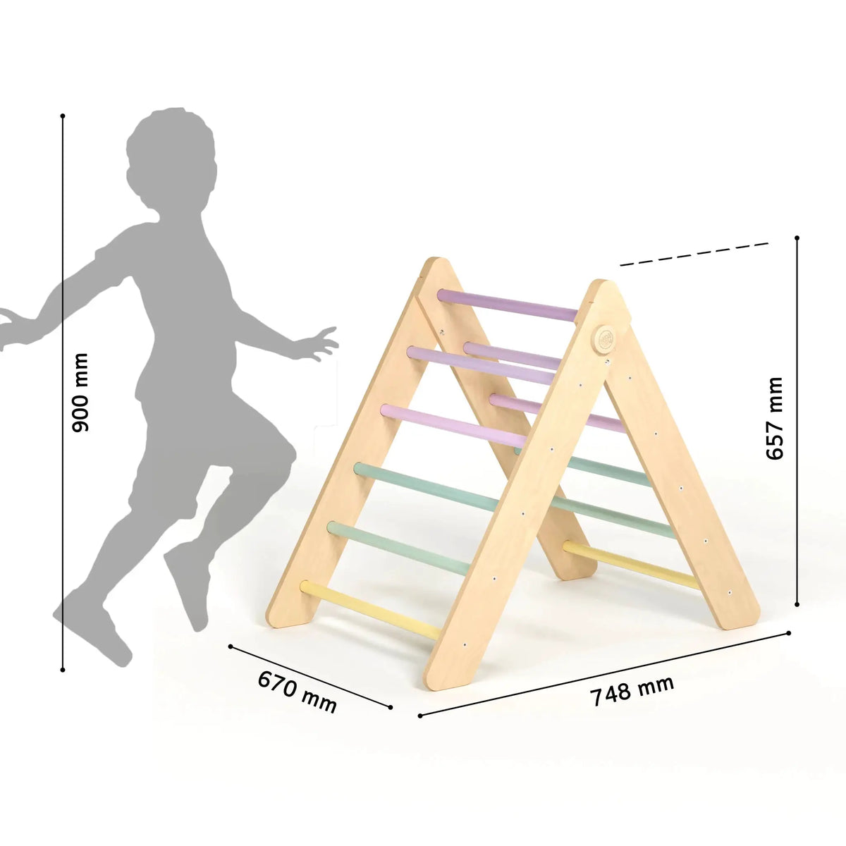 Triangle de Motricité Pikler - pastel, bois natura, 12 à 18 mois - BusyKids by BusyKids