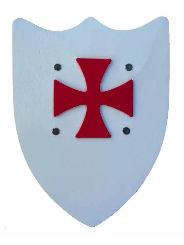 BOUCLIER HISTORIK L BLANC AVEC CROIX DES TEMPLIERS - Jeu de rôle pour Enfants by KALID MEDIEVAL