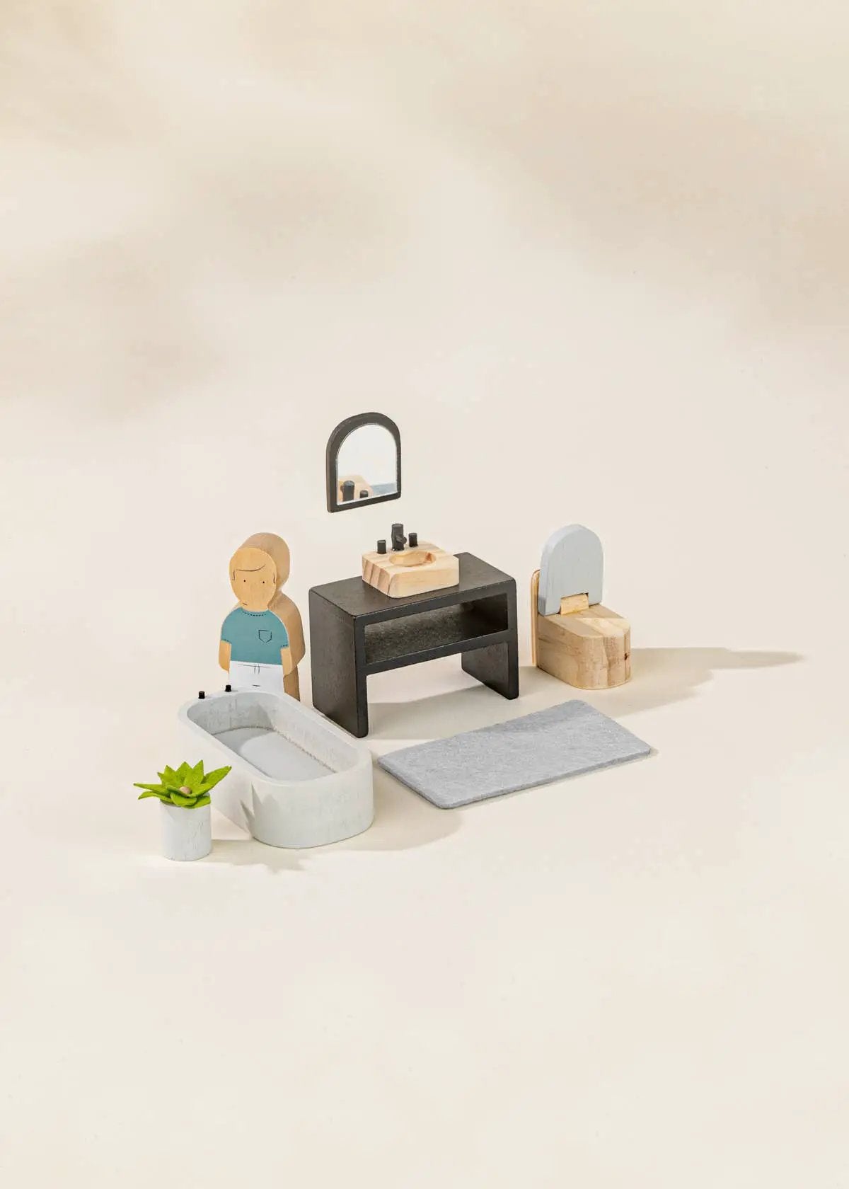 Meubles et accessoires de salle de bain pour maison de poupée - bois - Coco Village by Coco Village