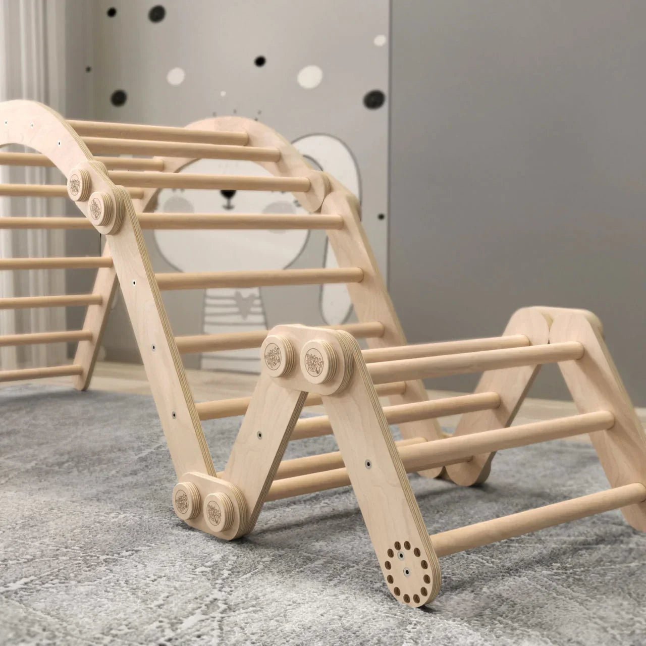 Ensemble d’escalade Inclinable (set xl avec Rocker + planche) - bois brut (non verni), 18 à 24 mois - BusyKids - myplayground