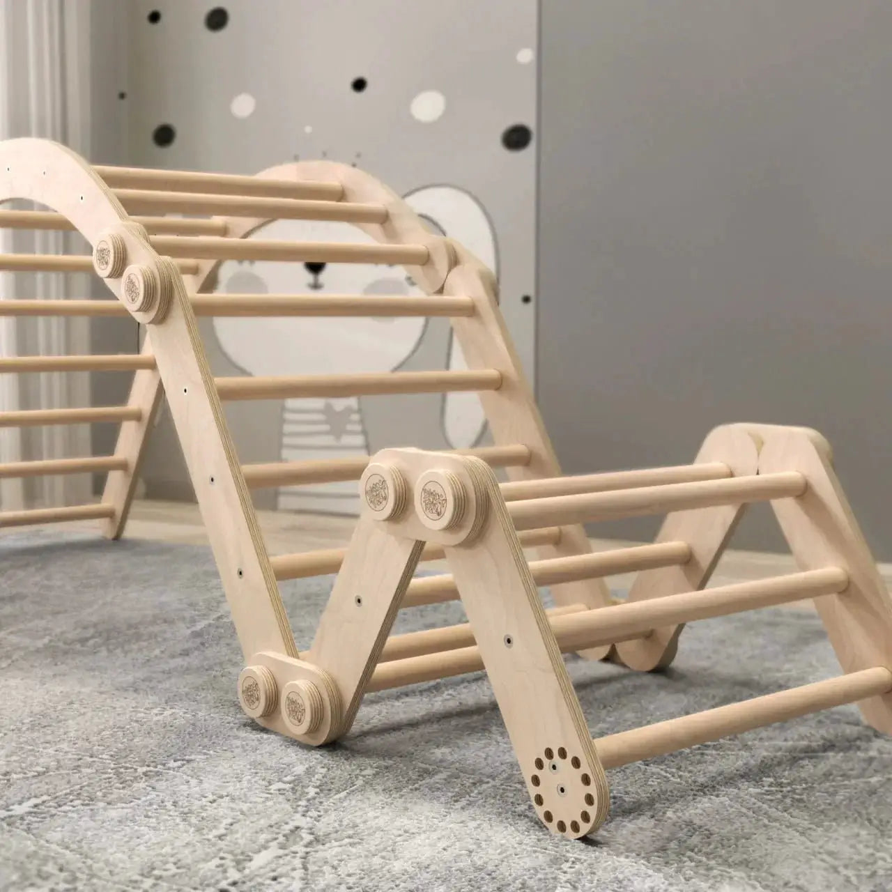 Ensemble d’escalade Inclinable (set xl avec Rocker + planche) - bois brut (non verni), 18 à 24 mois - BusyKids by BusyKids