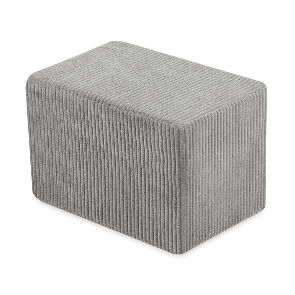 Château de terrain de jeu avec piscine +150 balles (perle, argent) – Velours côtelé gris premium – Plush Nest - myplayground