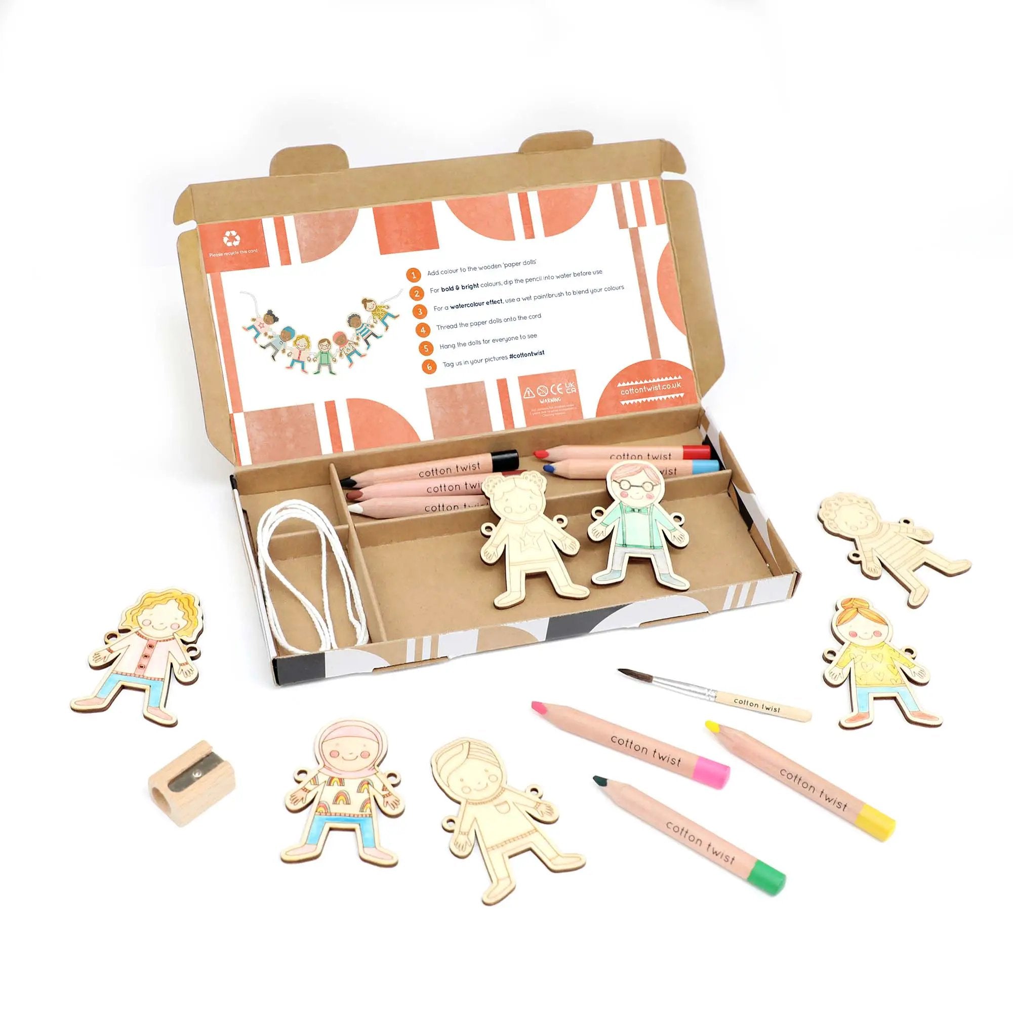 Kit de bricolage « Poupées en papier » en bois by Cotton Twist