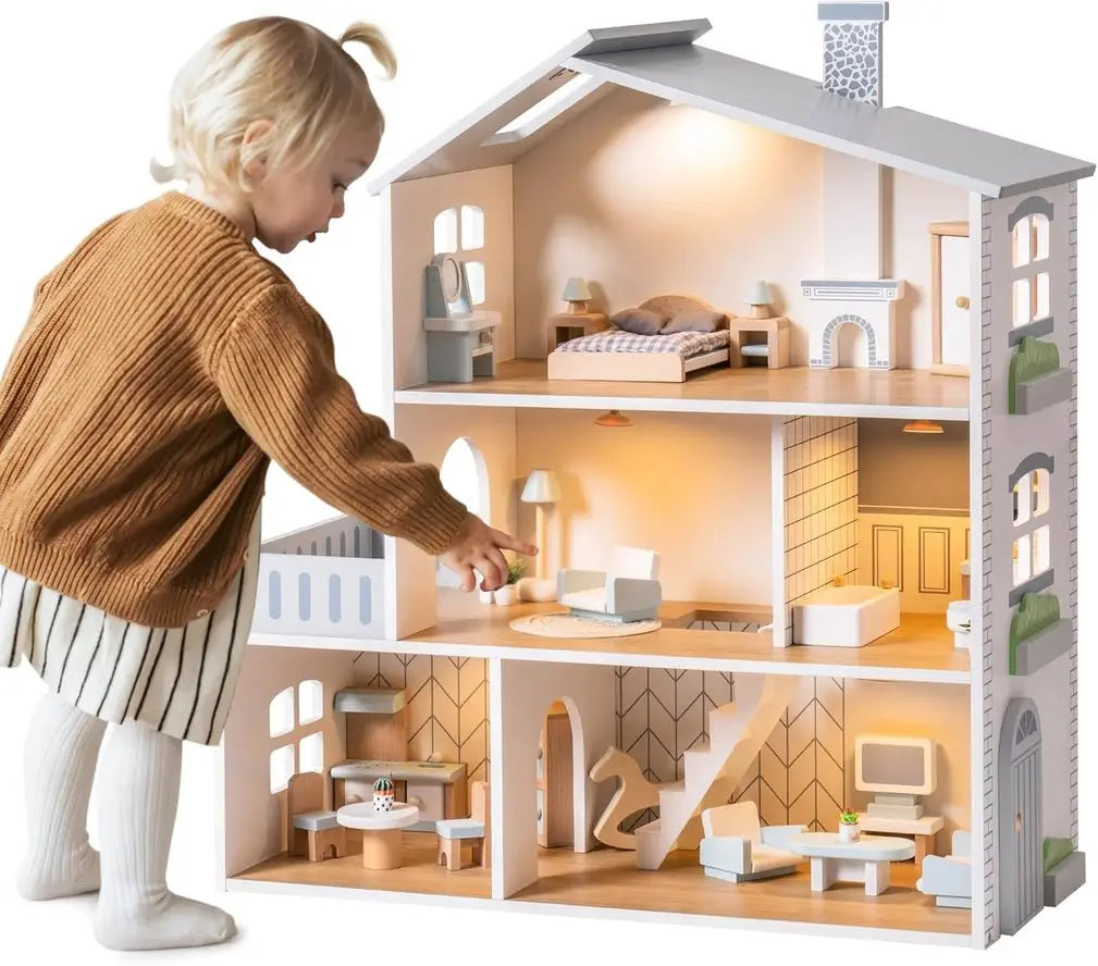 Maison de Poupée en Bois Robud à 3 Étages avec Mobilier - Robud & Mewoofun Official Store by Robud & Mewoofun Official Store