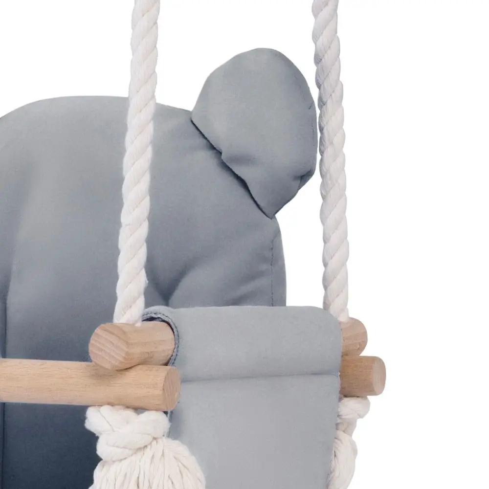 Balançoire Ourson - Velours gris - Plush Nest by Misioo
