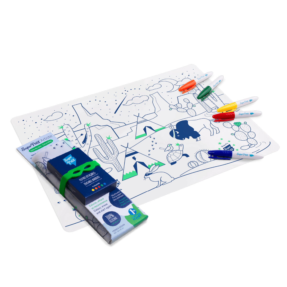 Jeu éducatif: Set de table en silicone CACTUS - Réutilisable by SuperPetit