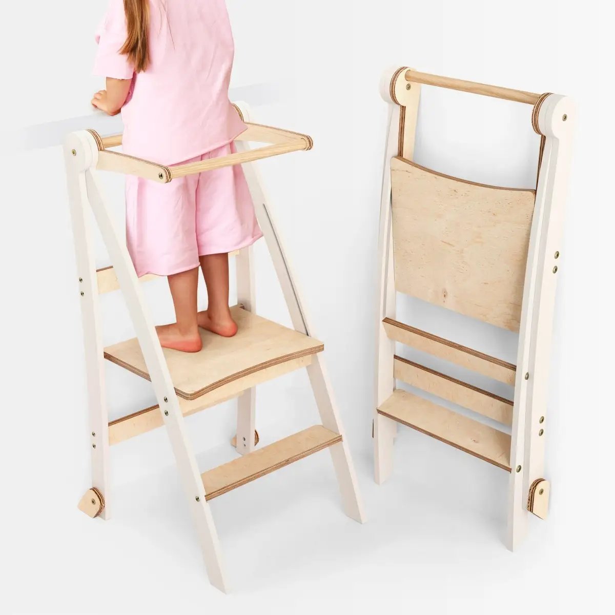 Montessori Wooden Learning Tower for Kids by Kids Helper Safe Step Stool for Preschoolers by Goodevas