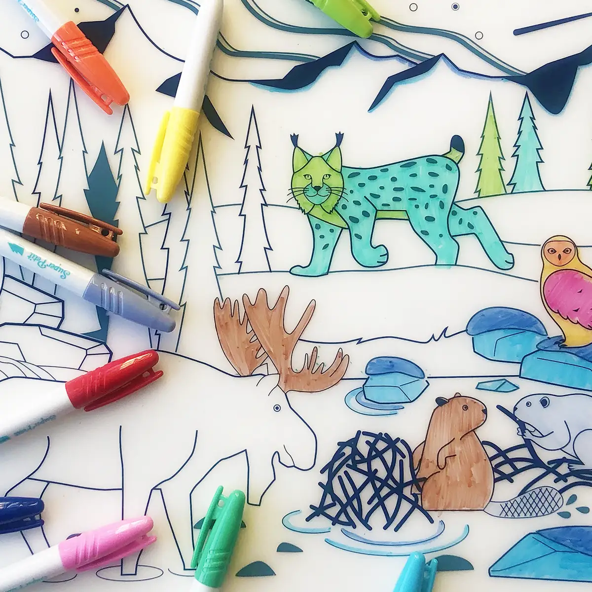 Jeu éducatif: Set de table en silicone BOREAL - Réutilisable by SuperPetit