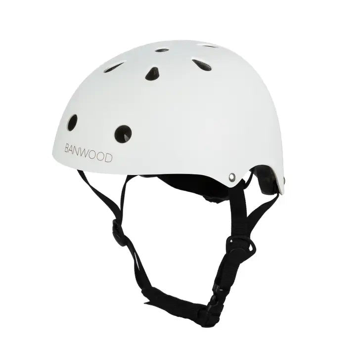 Casque vélo enfant classique blanc mat – sécurité et confort, ajustable 3 à 6 ans – Banwood - myplayground