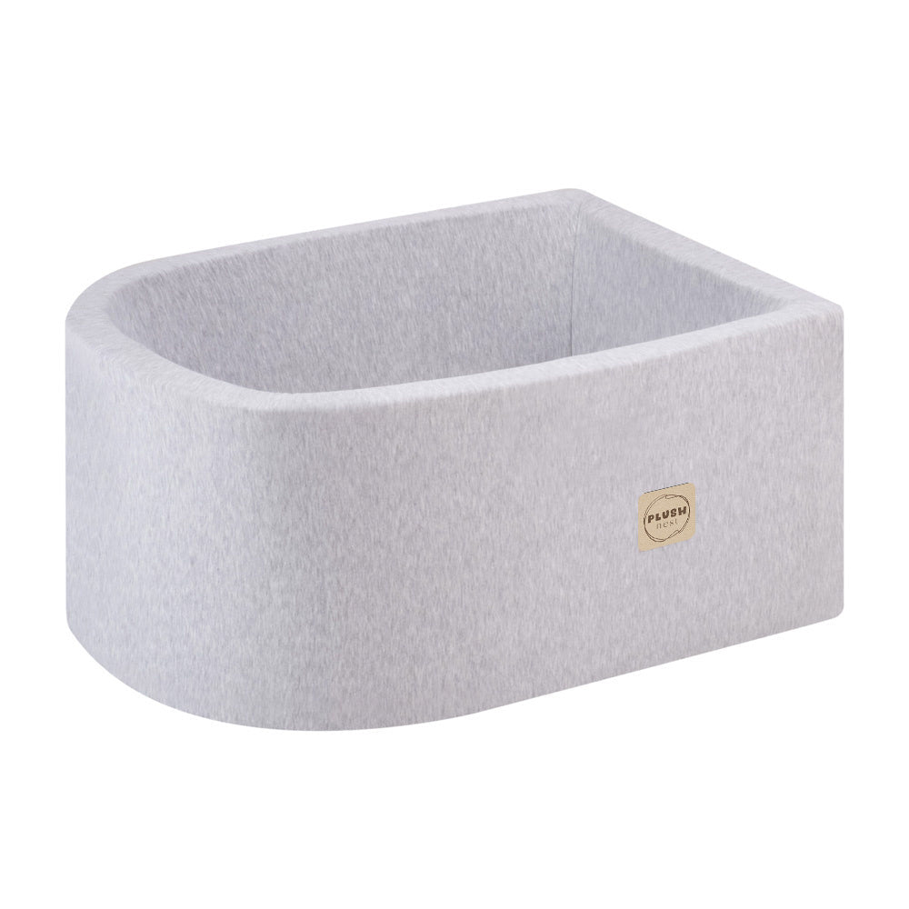 Mini terrain de jeu – gris clair smart, bassin et 100 balles – Plush Nest - myplayground