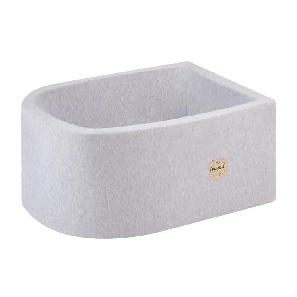 Mini terrain de jeu – gris clair smart, bassin et 100 balles – Plush Nest by Misioo