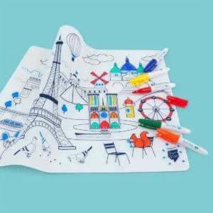 Jeu éducatif: Set de table en silicone PARIS - Réutilisable by SuperPetit
