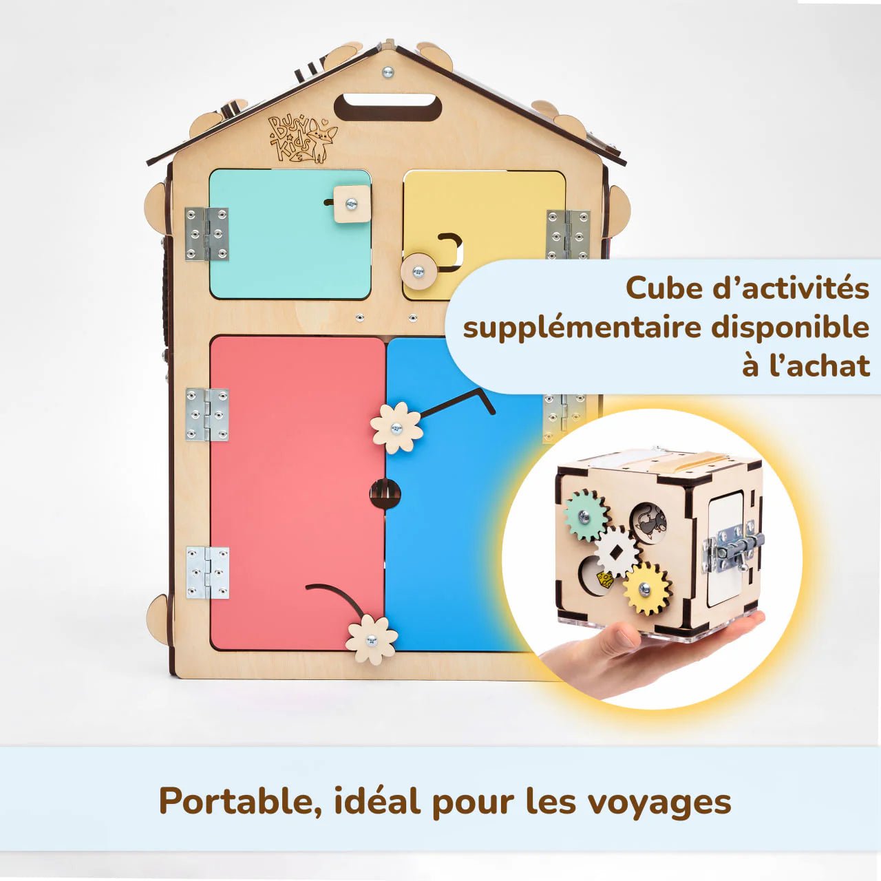 Ensemble Maisonnette Natura et Cube Interactif - Bois Natura - 12 à 18 mois - BusyKids - myplayground