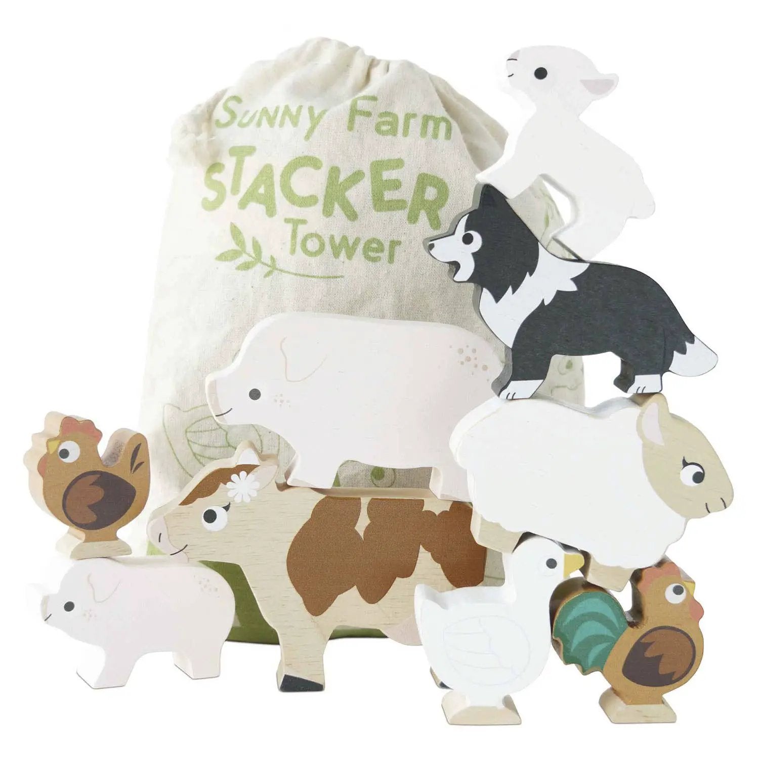 Jeu d'empilage d'animaux de ferme/Sunny Farm Stacker - Jeu Montessori enfant by Le Toy Van